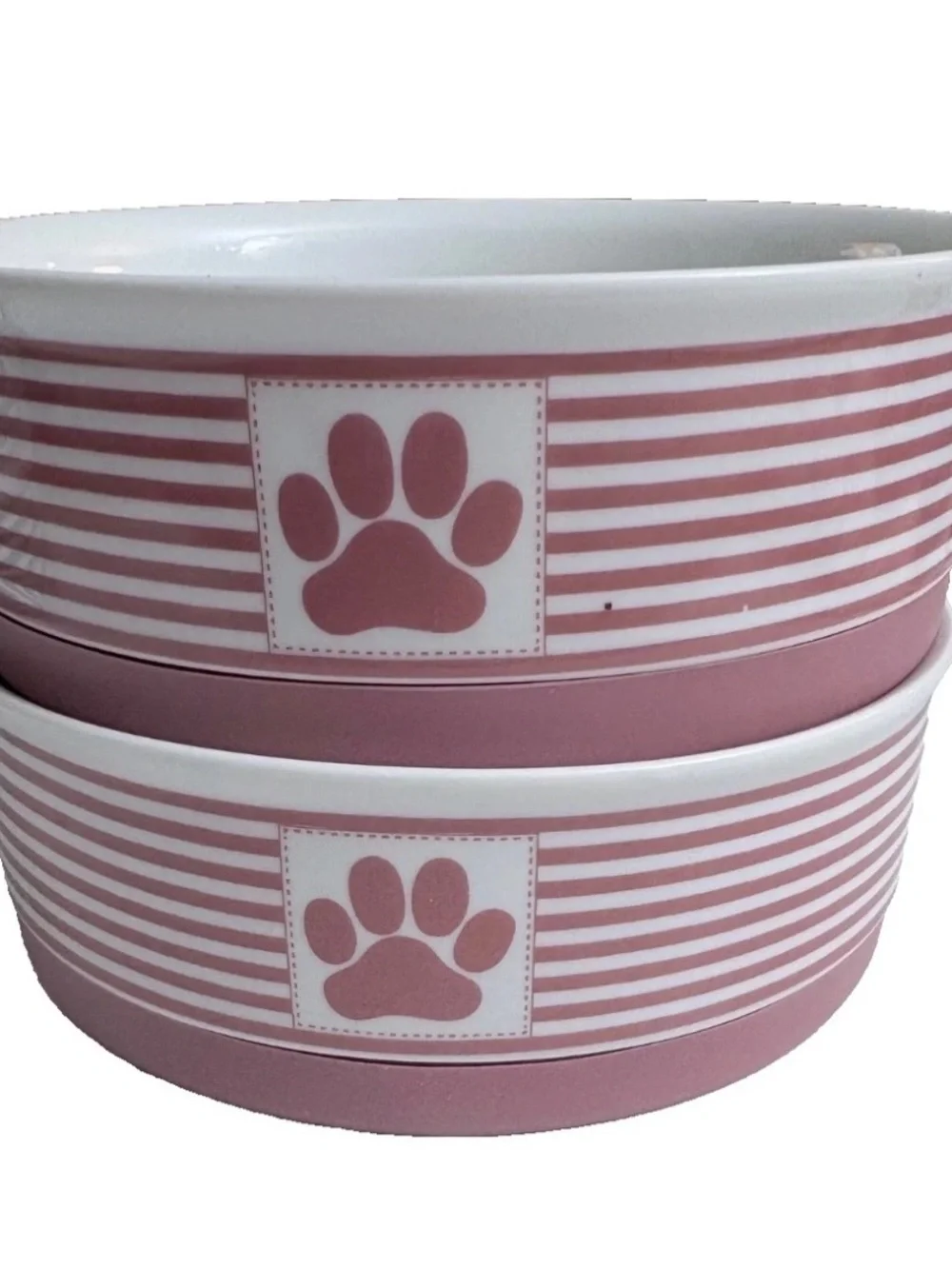 Bone Dry Paw & Patch Ceramic 2 Bowls With Silicone Slip Protectors
